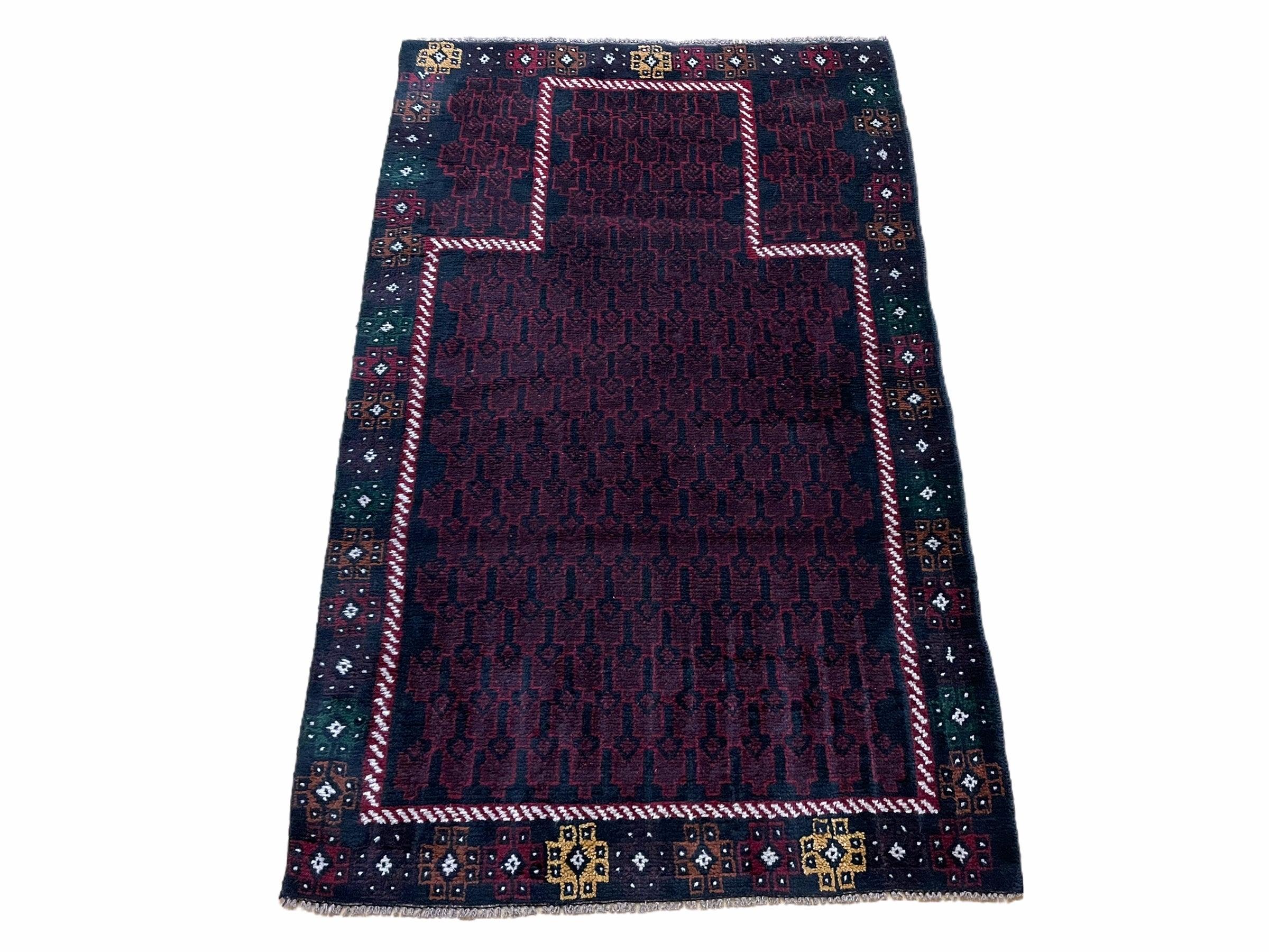 3 X 5 Vintage Handmade Tribal Wool Rug Baluchi Rug Afghan Rug Balouch Rug 3x4.7