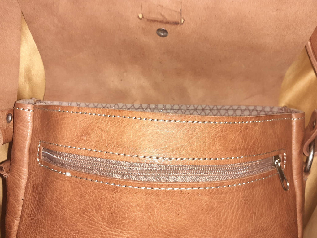 Handmade Medium Messenger Bag | Square Crossbody for Men
