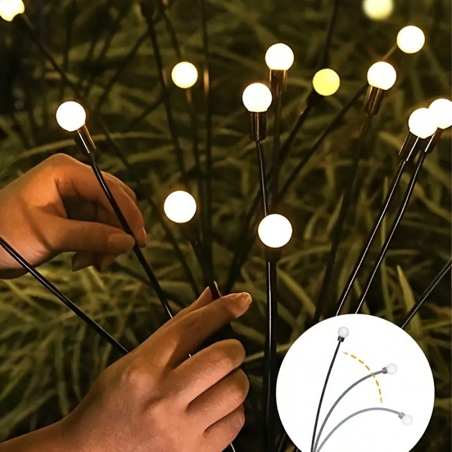 8-Pack Solar Firefly Lights - 48 LED Swaying Garden Lights