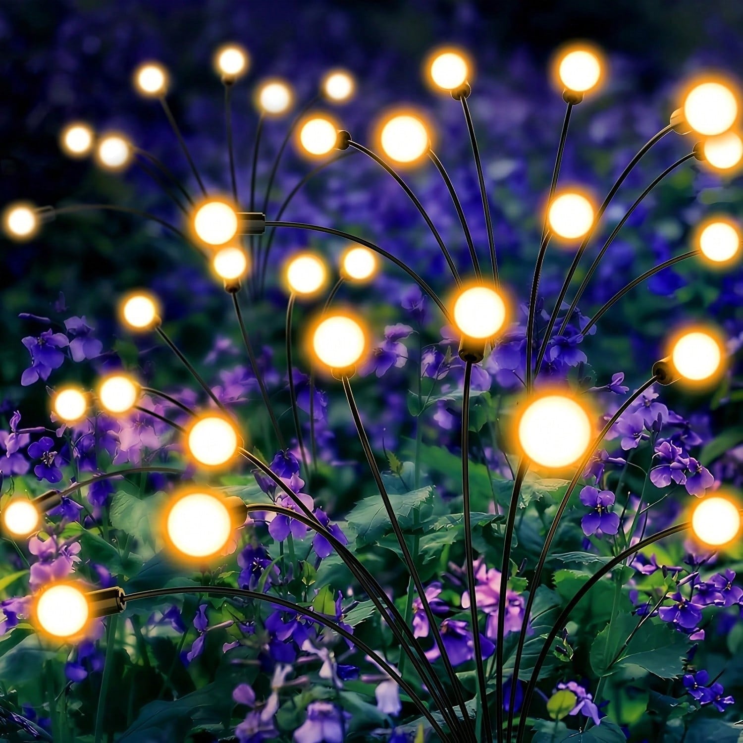 8-Pack Solar Firefly Lights - 48 LED Swaying Garden Lights