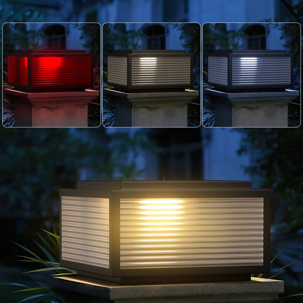 Solar Post Cap Lights - Adjustable Color Temperature with Remote