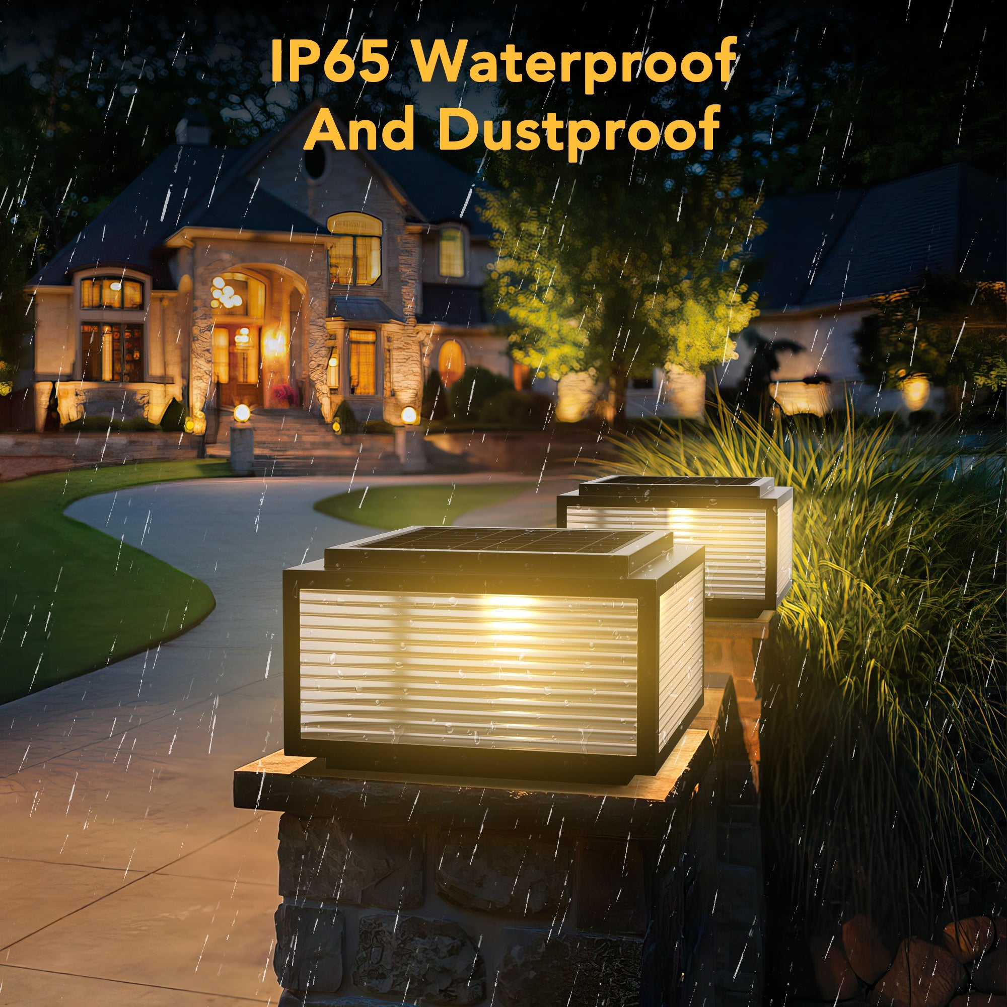 Solar Post Cap Lights - Adjustable Color Temperature with Remote