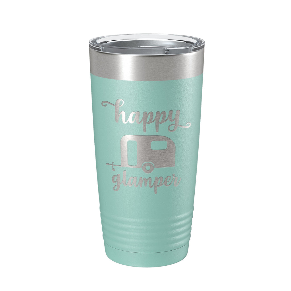 Happy Glamper Tumbler Travel Mug Insulated Laser Engraved Coffee Cup 20 oz