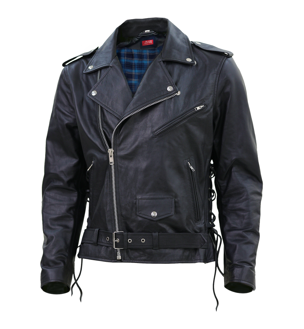 Kaan Men’s Genuine Lambskin Leather Biker Jacket – Classic Black