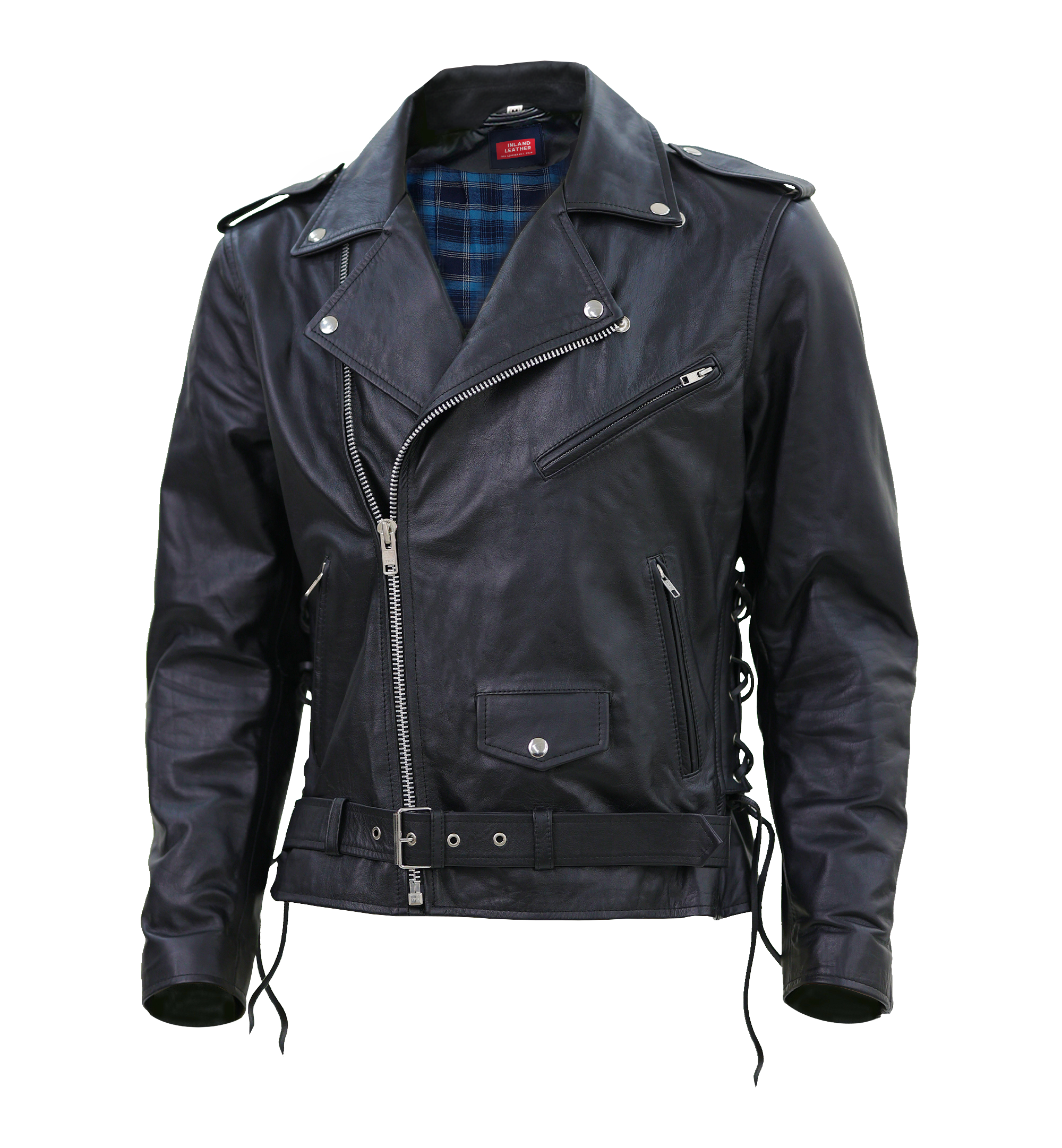 Kaan Men’s Genuine Lambskin Leather Biker Jacket – Classic Black