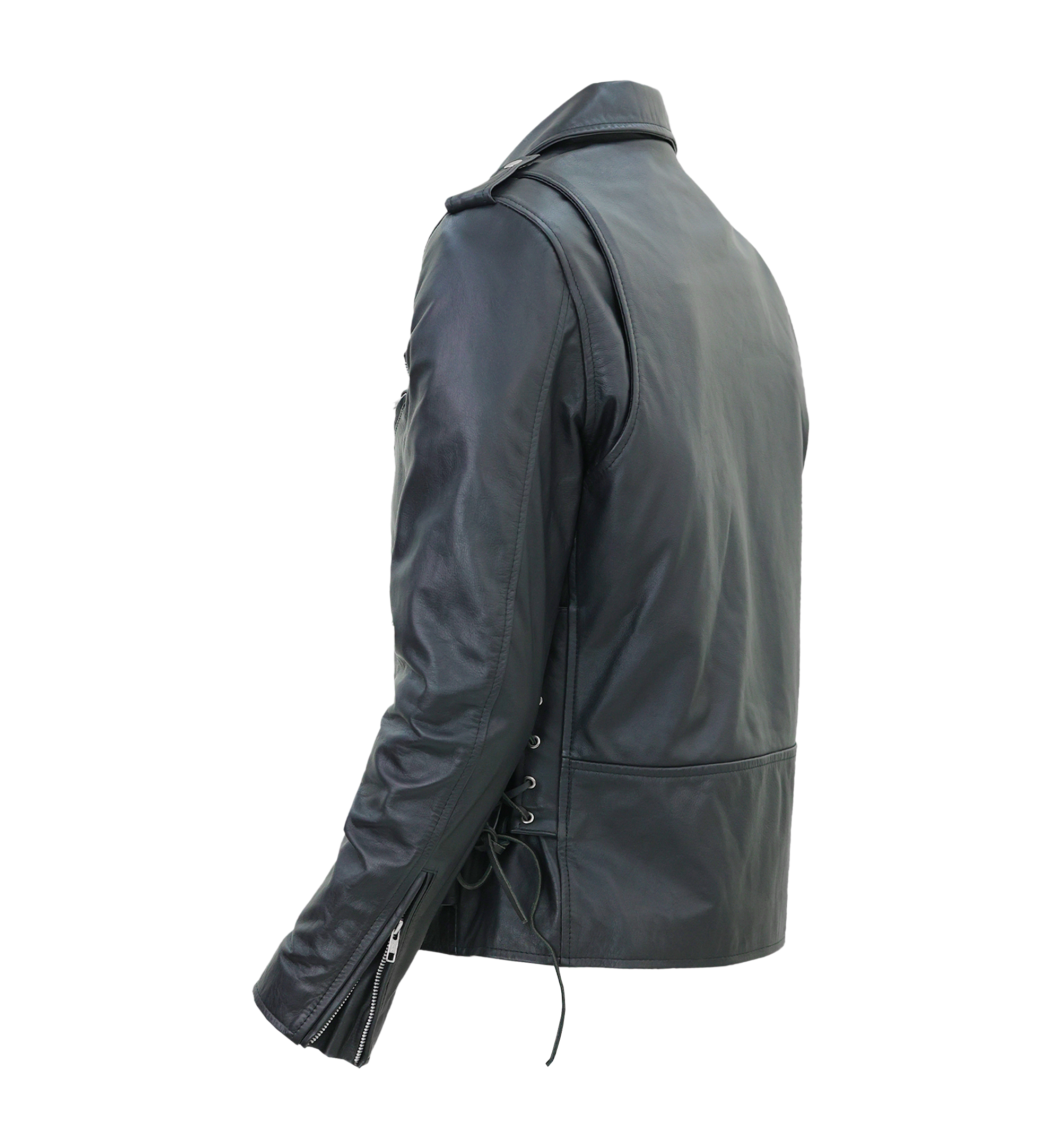 Kaan Men’s Genuine Lambskin Leather Biker Jacket – Classic Black