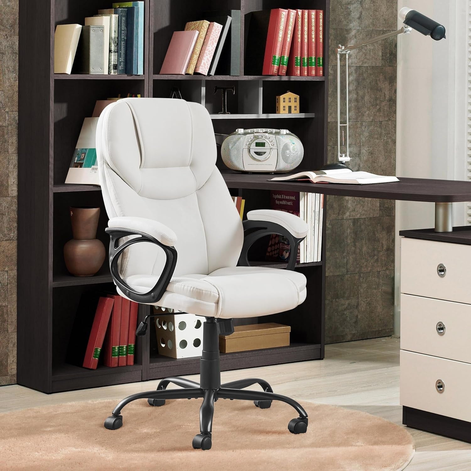 High Back Executive Chair White Ergonomic Office Chair
