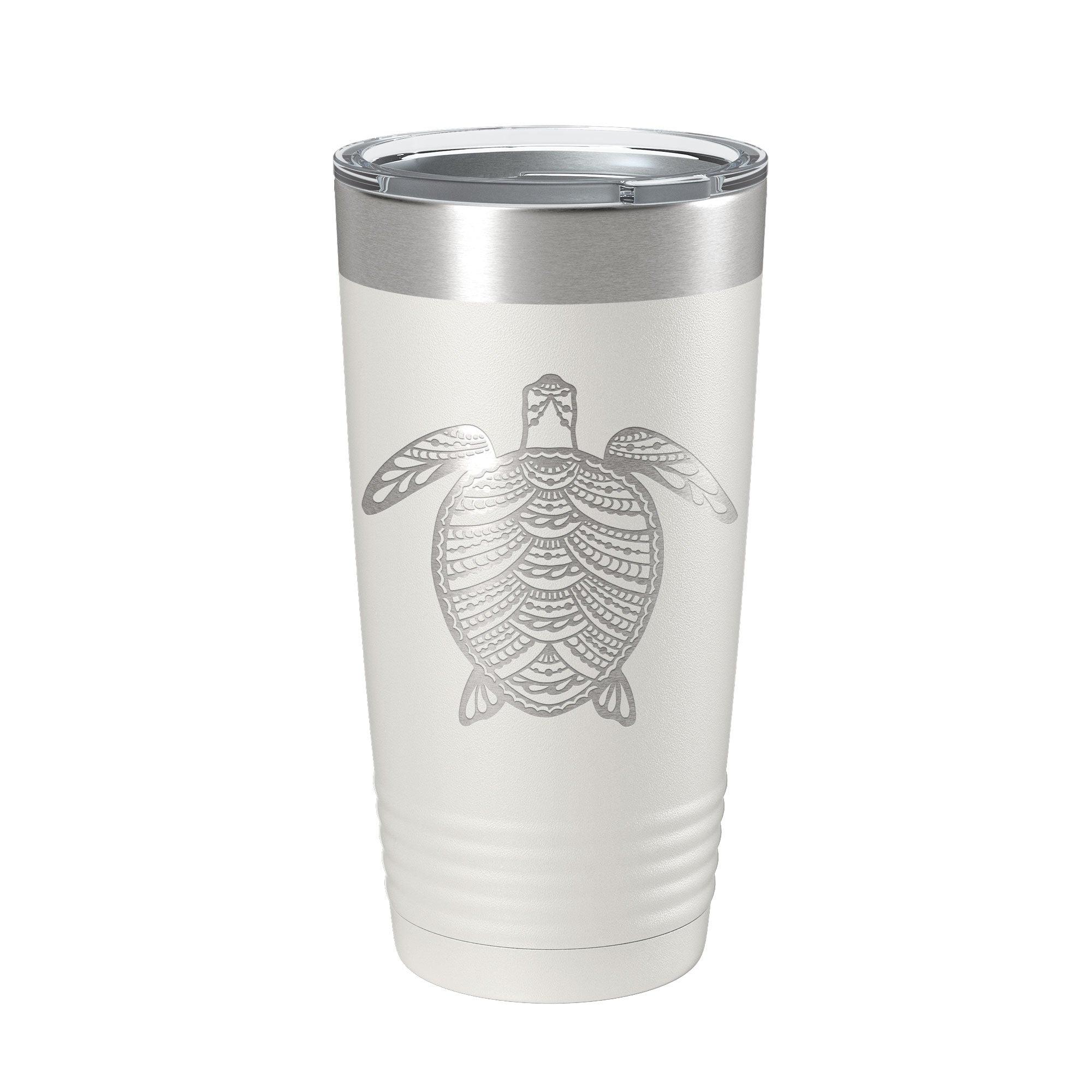 Sea Turtle Tumbler Zentangle Travel Mug Insulated Laser Engraved Coffee Cup 20 oz