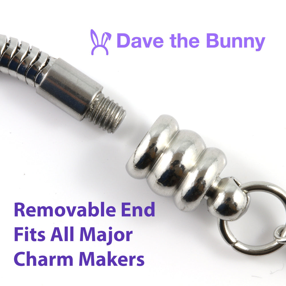 Elegant Stainless Steel Snake Chain Phone Bracelet, Cute Phone Charm with Durable Metal Alloy Charm