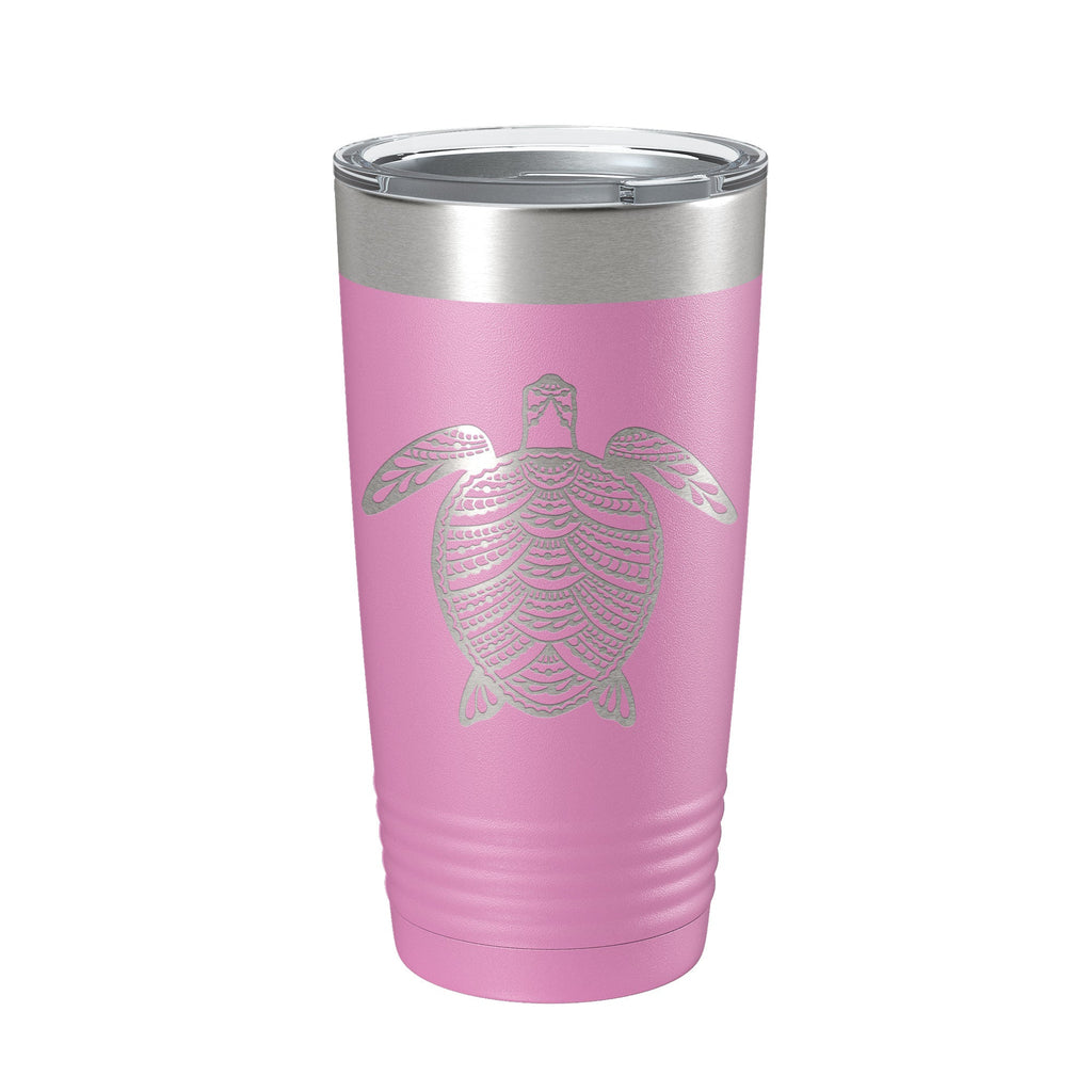 Sea Turtle Tumbler Zentangle Travel Mug Insulated Laser Engraved Coffee Cup 20 oz