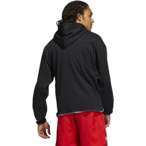 Adidas Men’s Hoodie – Classic Black Cotton-Blend Sweatshirt
