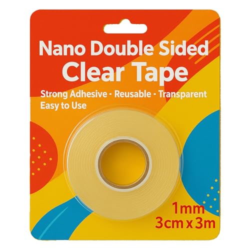 Double-Sided Clear Nano Tape 30mm x 3m Heavy Duty Reusable ~6324