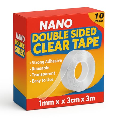 Double-Sided Clear Nano Tape 30mm x 3m Heavy Duty Reusable ~6324