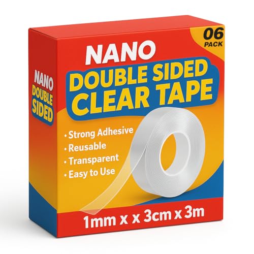 Double-Sided Clear Nano Tape 30mm x 3m Heavy Duty Reusable ~6324