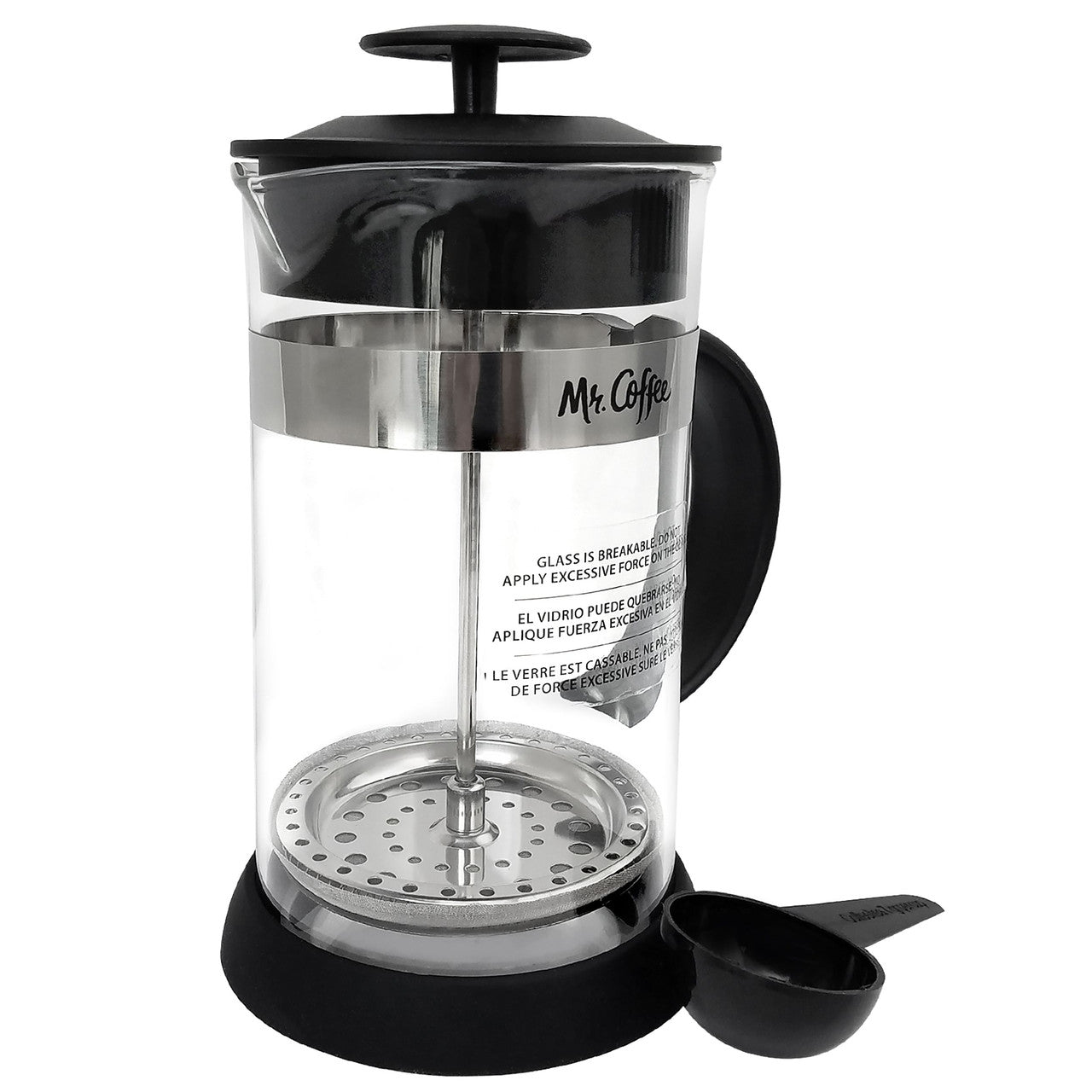 Mr. Coffee Cafe Oasis French Press Coffee Maker – 32oz Glass & Stainless Steel