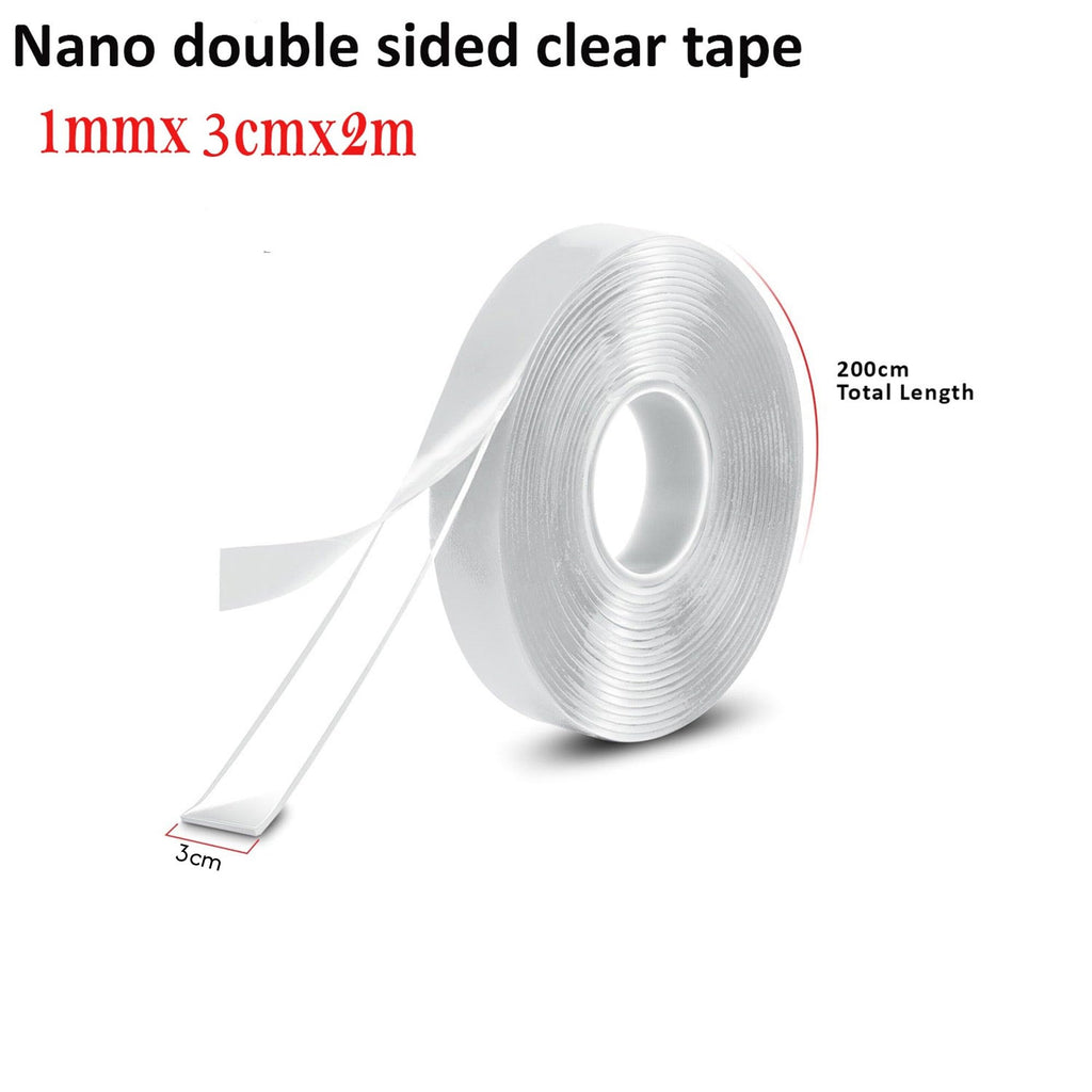 Double-Sided Clear Nano Tape 30mm x 3m Heavy Duty Reusable ~6324