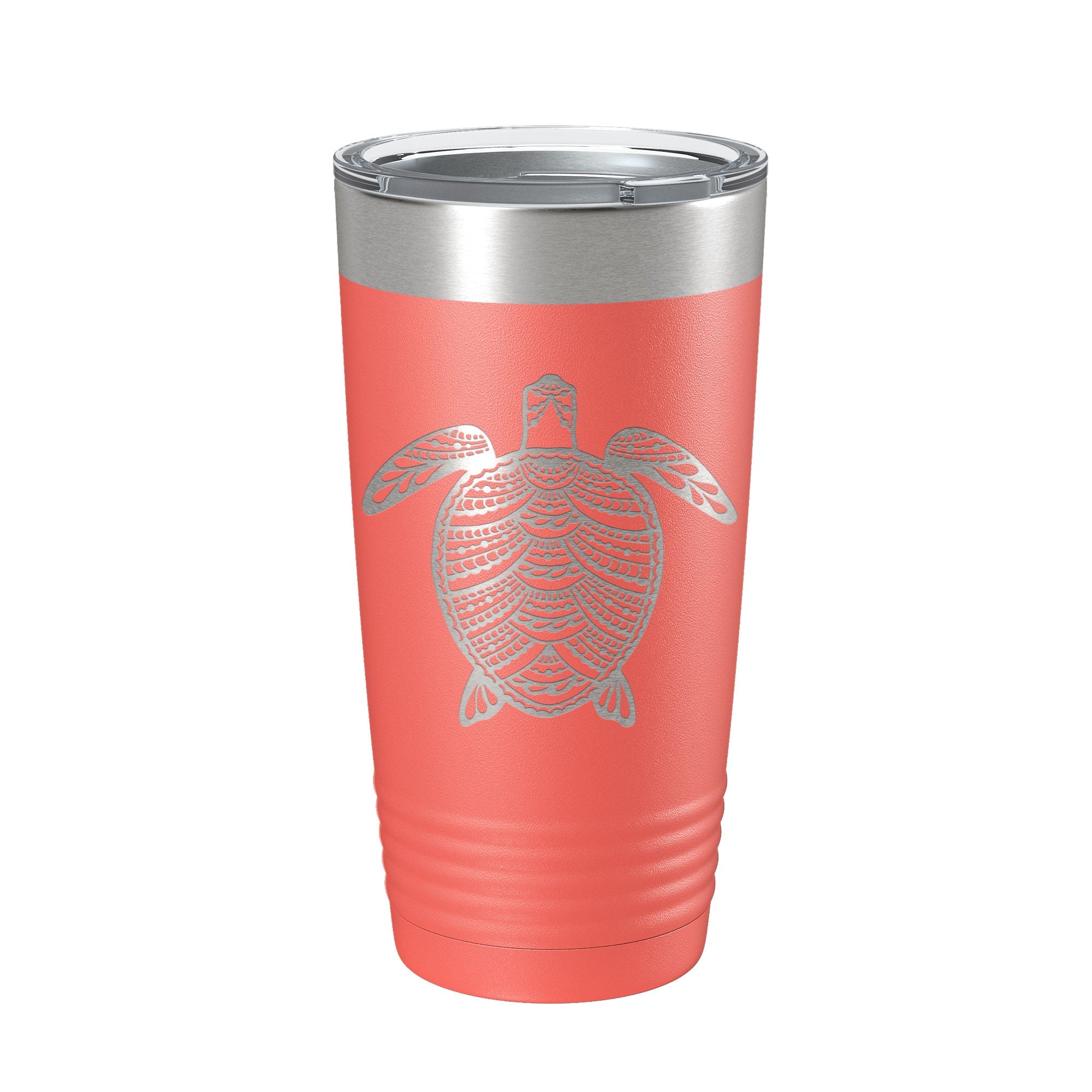 Sea Turtle Tumbler Zentangle Travel Mug Insulated Laser Engraved Coffee Cup 20 oz
