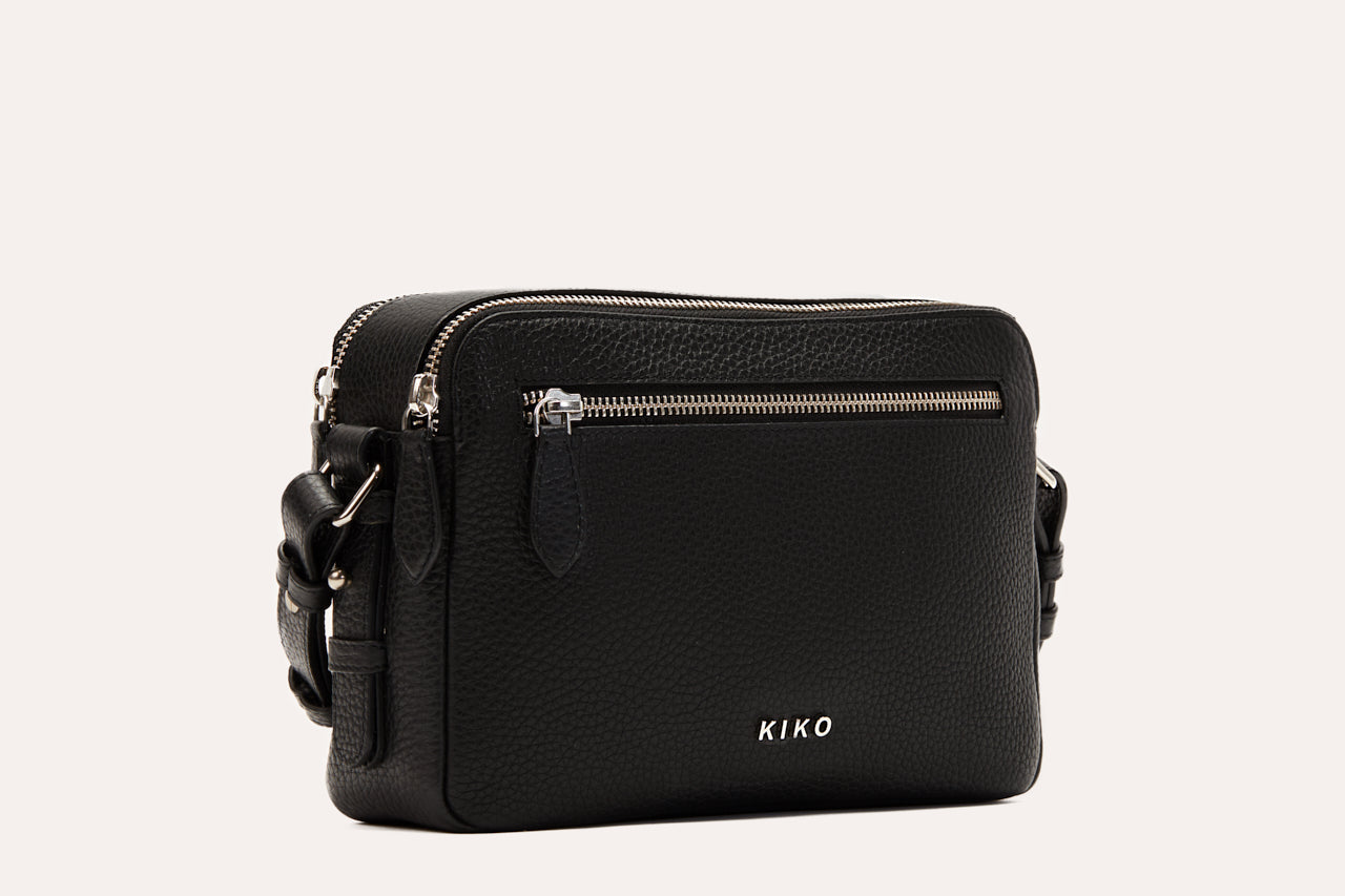 Kiko Classic Crossbody - Genuine Pebble Leather Bag with Multiple Compartments
