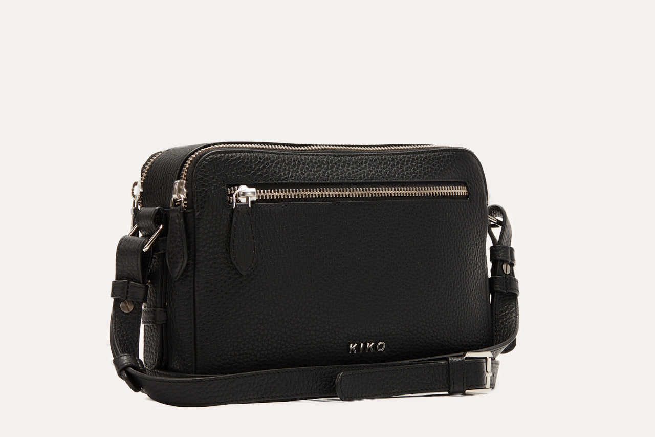 Kiko Classic Crossbody - Genuine Pebble Leather Bag with Multiple Compartments
