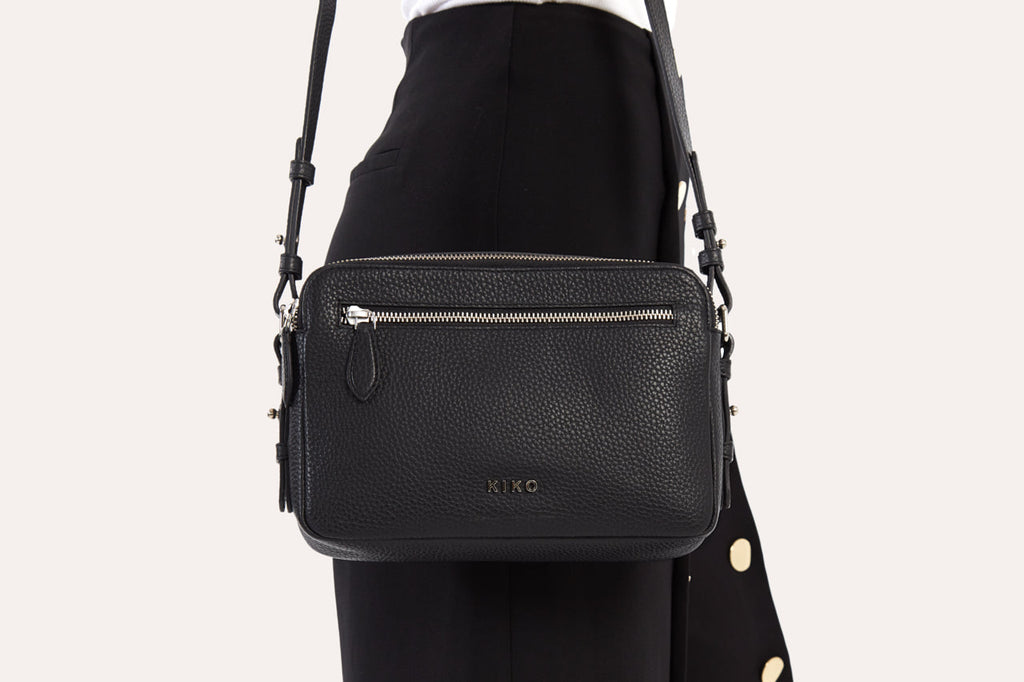 Kiko Classic Crossbody - Genuine Pebble Leather Bag with Multiple Compartments