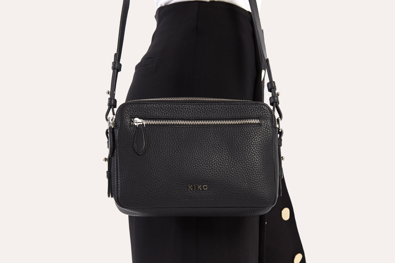 Kiko Classic Crossbody - Genuine Pebble Leather Bag with Multiple Compartments