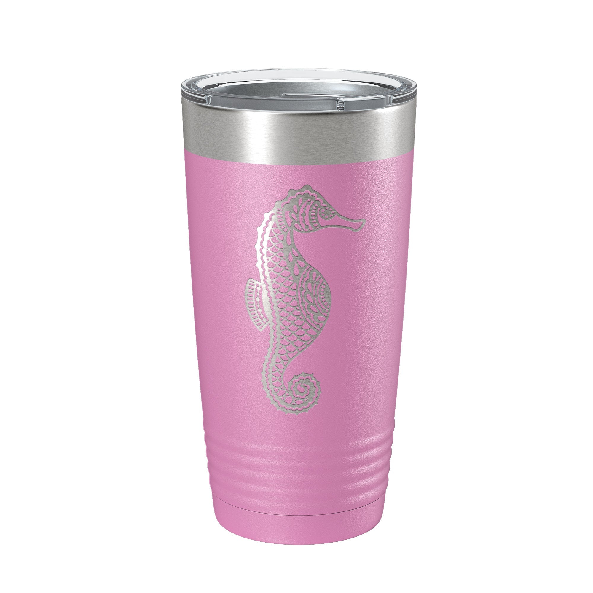 Seahorse Tumbler Zentangle Travel Mug Insulated Laser Engraved Coffee Cup 20 oz