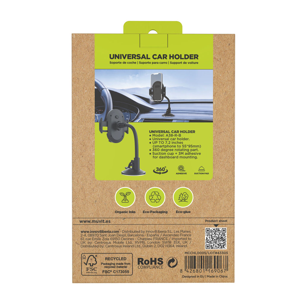 Muvit 7" Universal Car Mount - Black Phone Holder