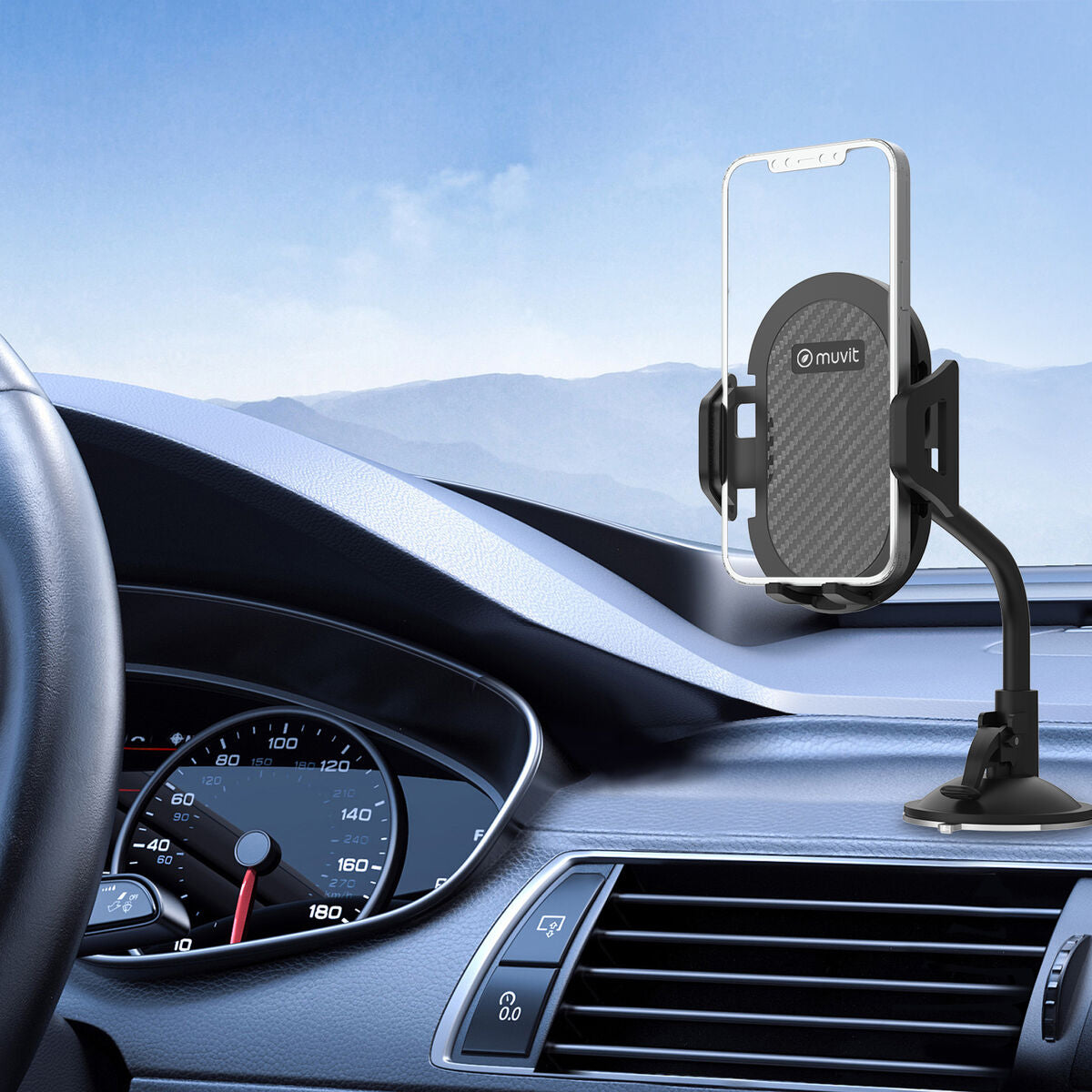 Muvit 7" Universal Car Mount - Black Phone Holder