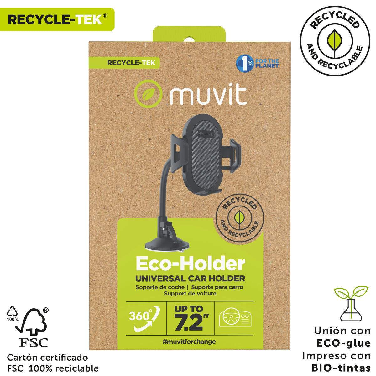 Muvit 7" Universal Car Mount - Black Phone Holder