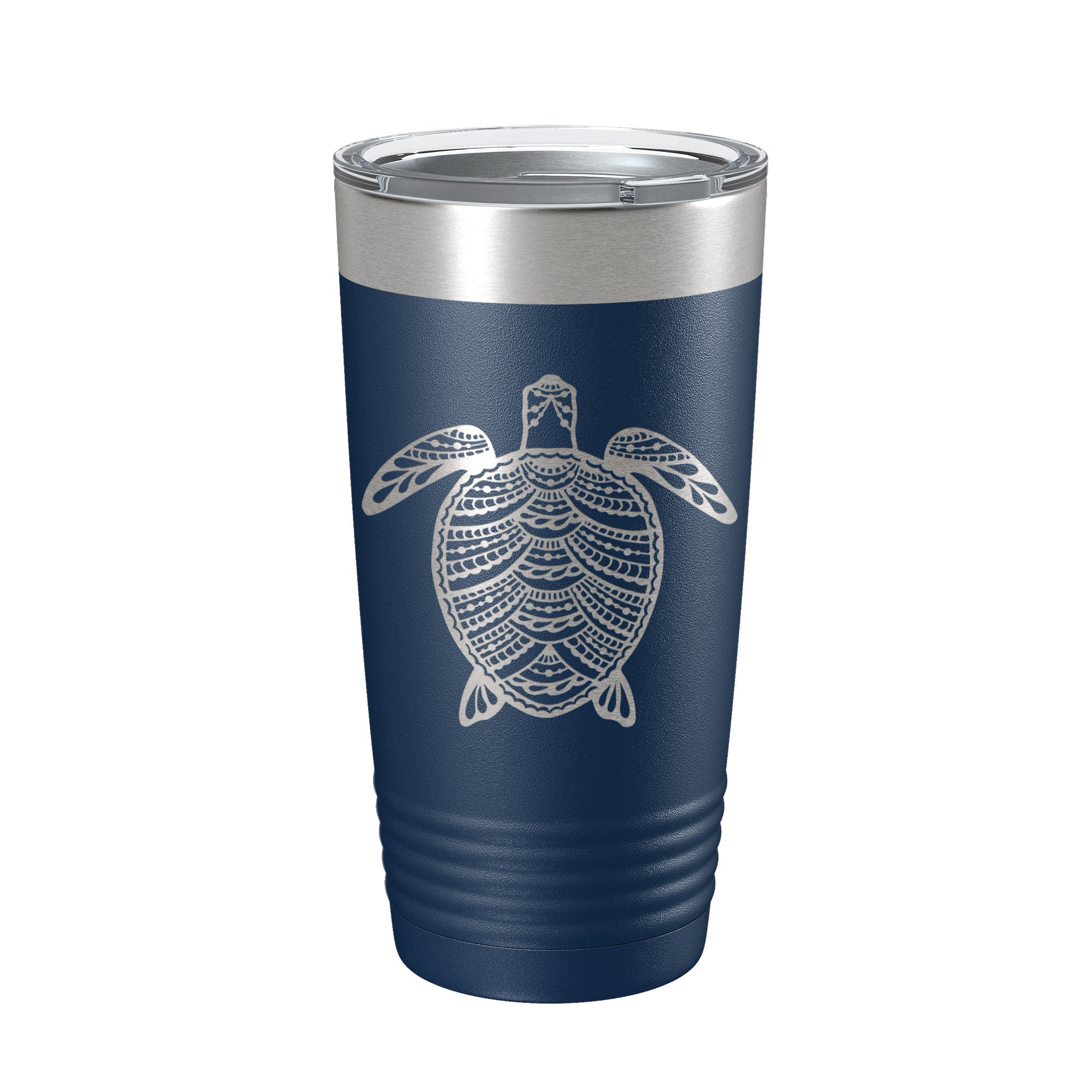 Sea Turtle Tumbler Zentangle Travel Mug Insulated Laser Engraved Coffee Cup 20 oz