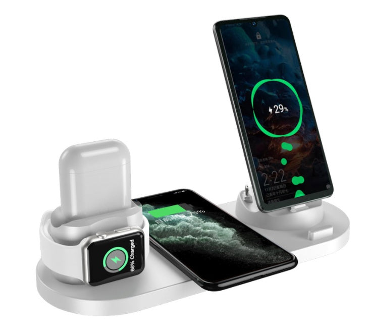6-in-1 Wireless Charging Dock Station – iPhone & Apple Watch | 10W/15W Fast Charge