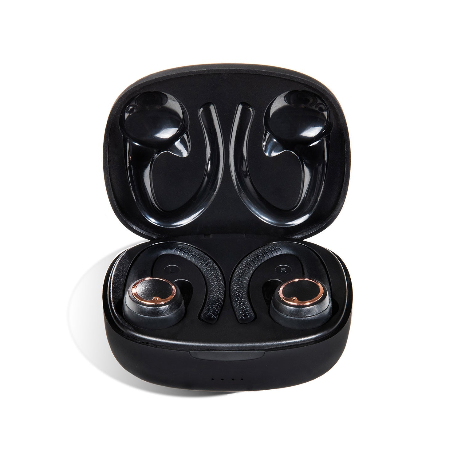Friendie AIR Active 2.0 Sport Earbuds – Matte Black & Rose Gold (Sweat-Proof Wireless)