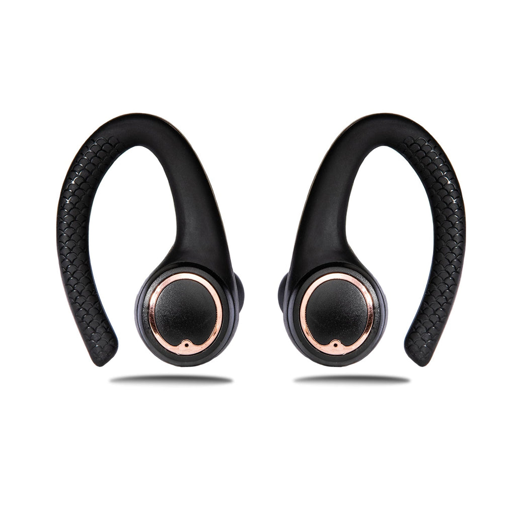 Friendie AIR Active 2.0 Sport Earbuds – Matte Black & Rose Gold (Sweat-Proof Wireless)
