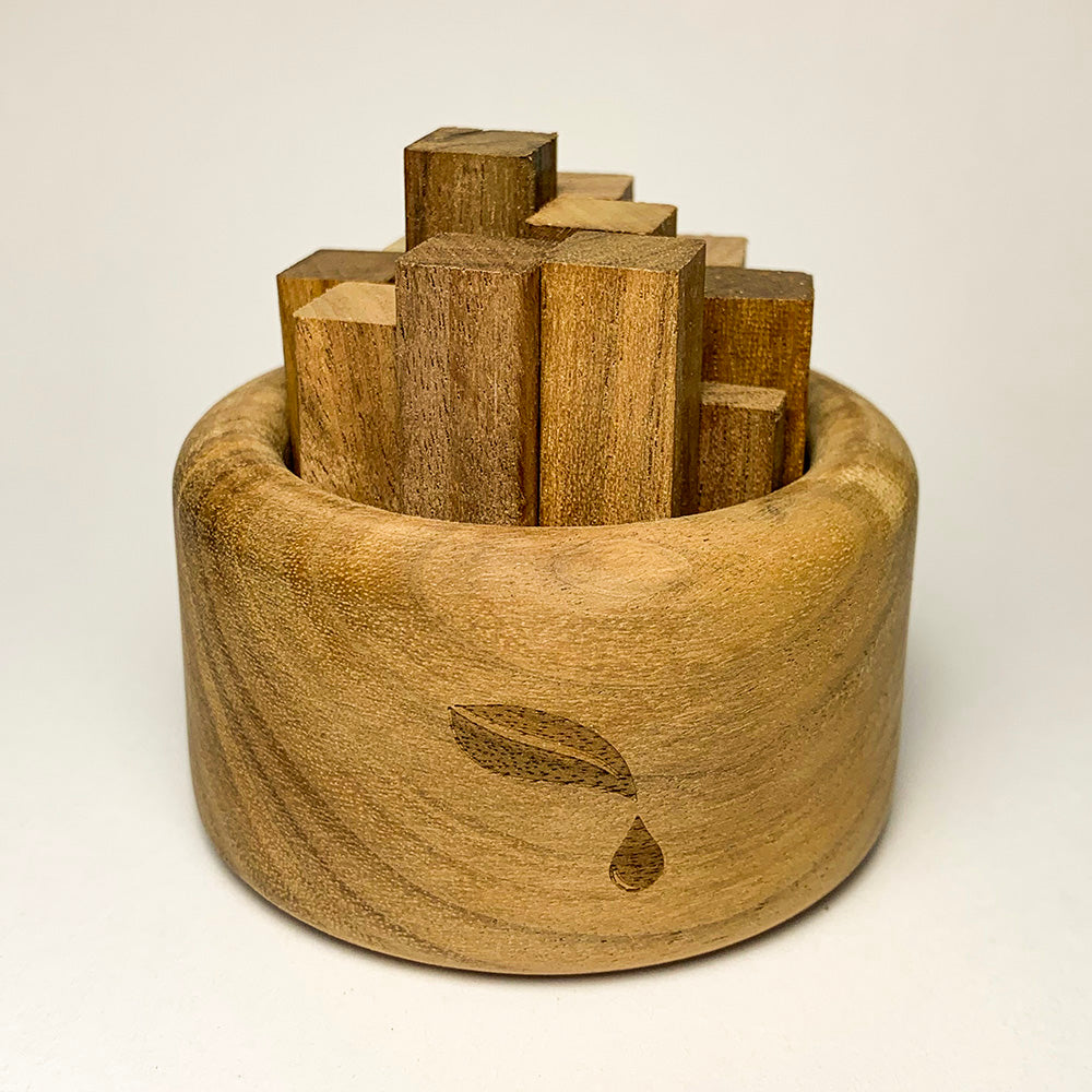 Waterless aromatherapy diffuser with natural wood blocks - eco-friendly home fragrance