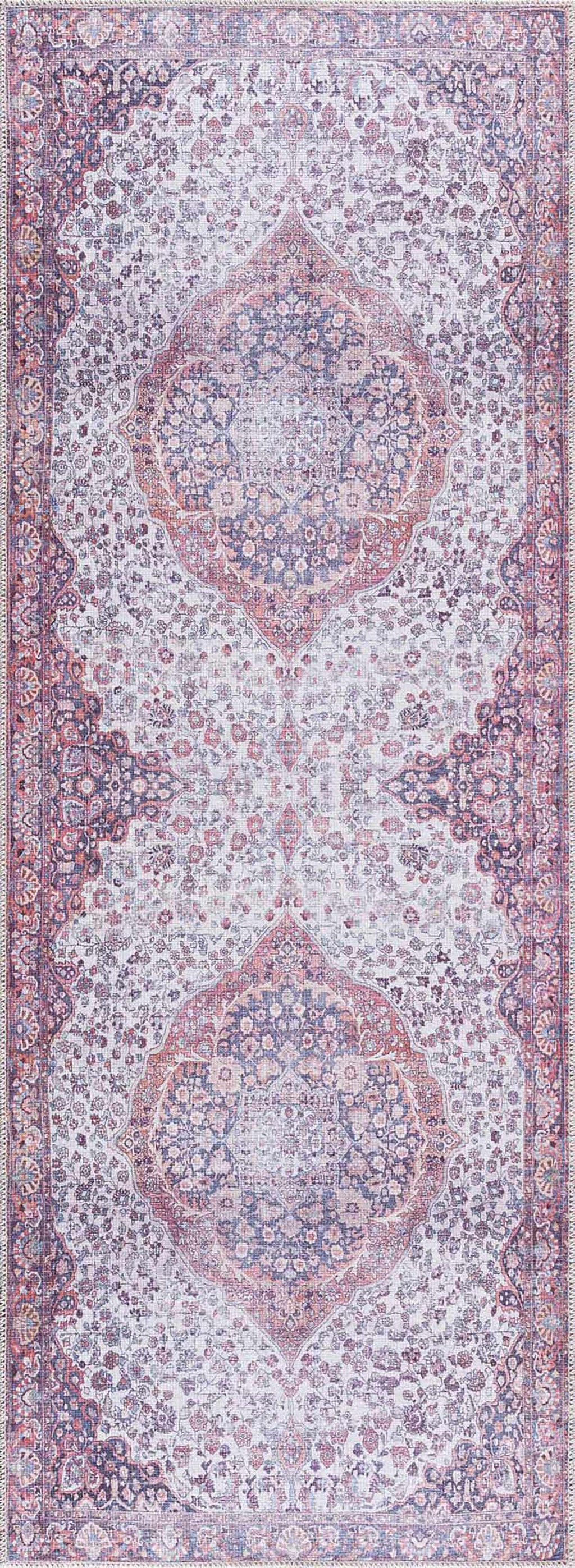 Red Cael Tumble Dry Washable Rug - Promo