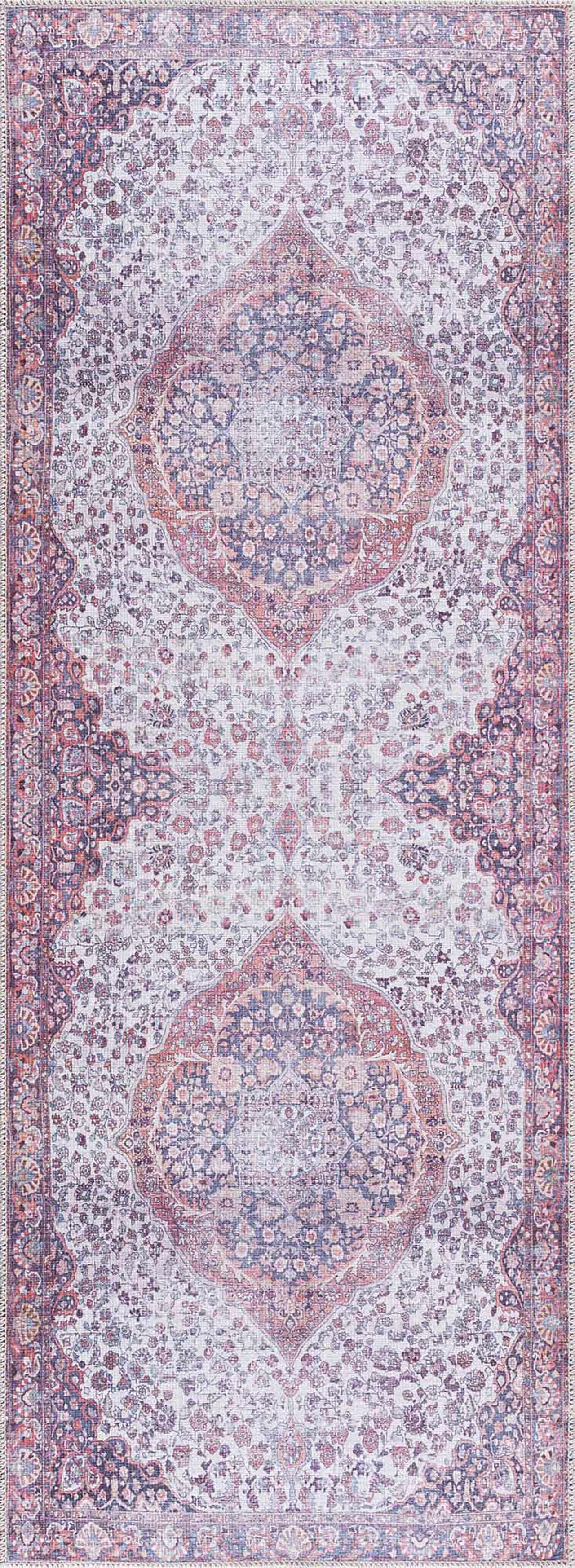 Red Cael Tumble Dry Washable Rug - Promo