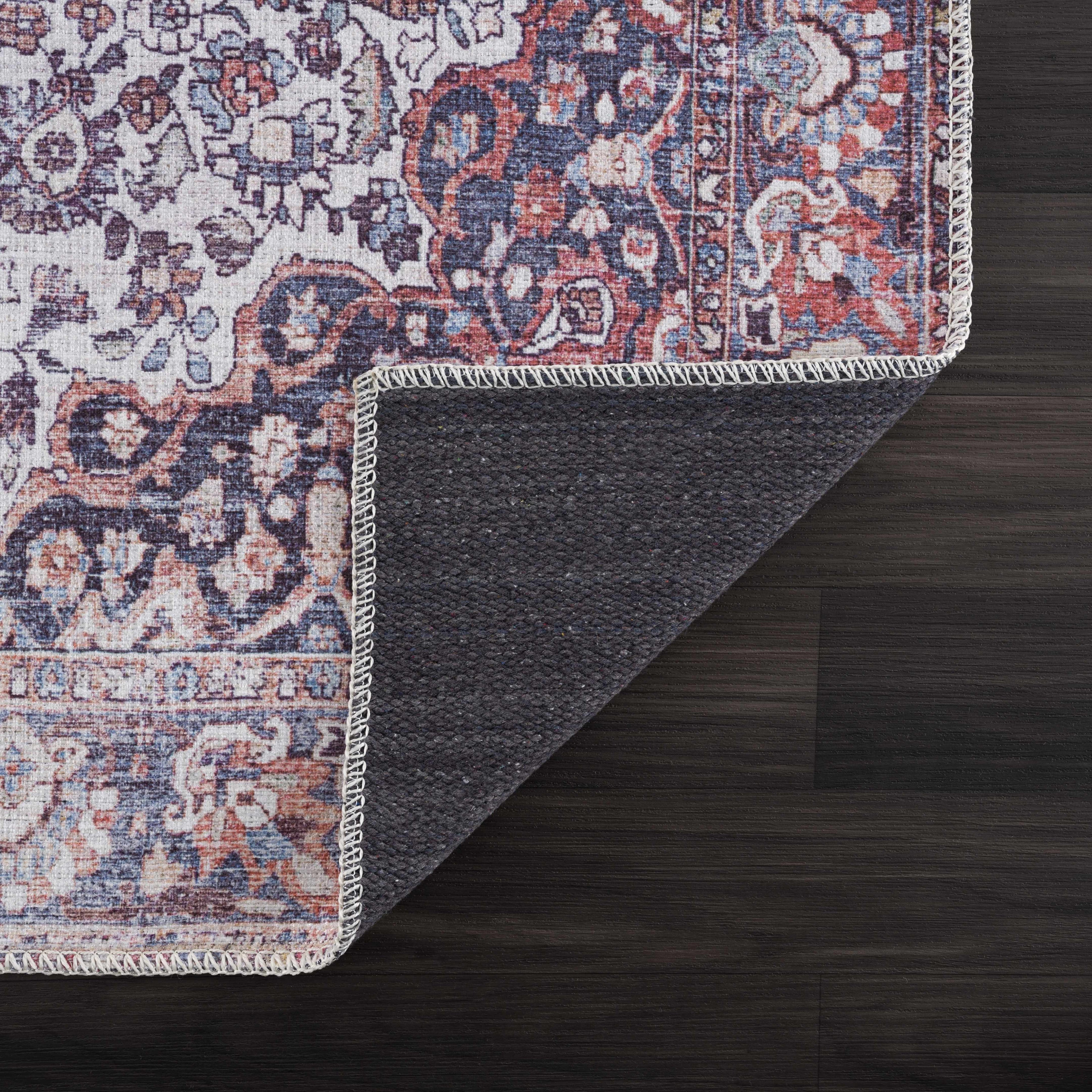 Red Cael Tumble Dry Washable Rug - Promo