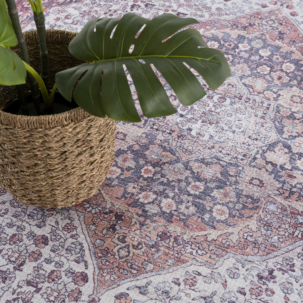 Red Cael Tumble Dry Washable Rug - Promo