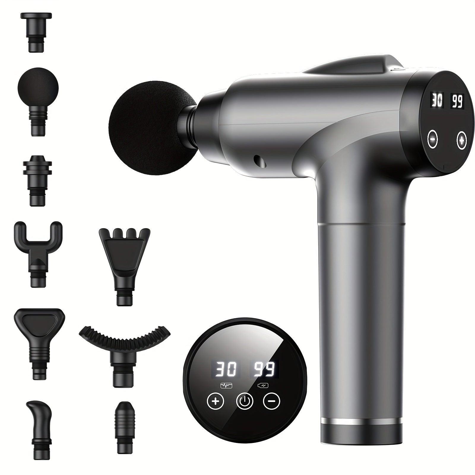Deep Tissue Percussion Massage Gun – 30 Speeds & 9 Attachments