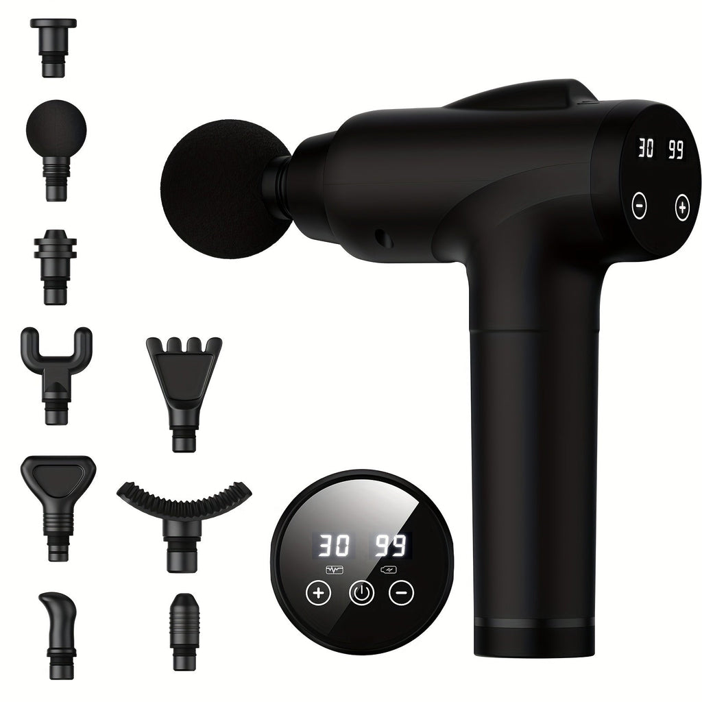 Deep Tissue Percussion Massage Gun – 30 Speeds & 9 Attachments