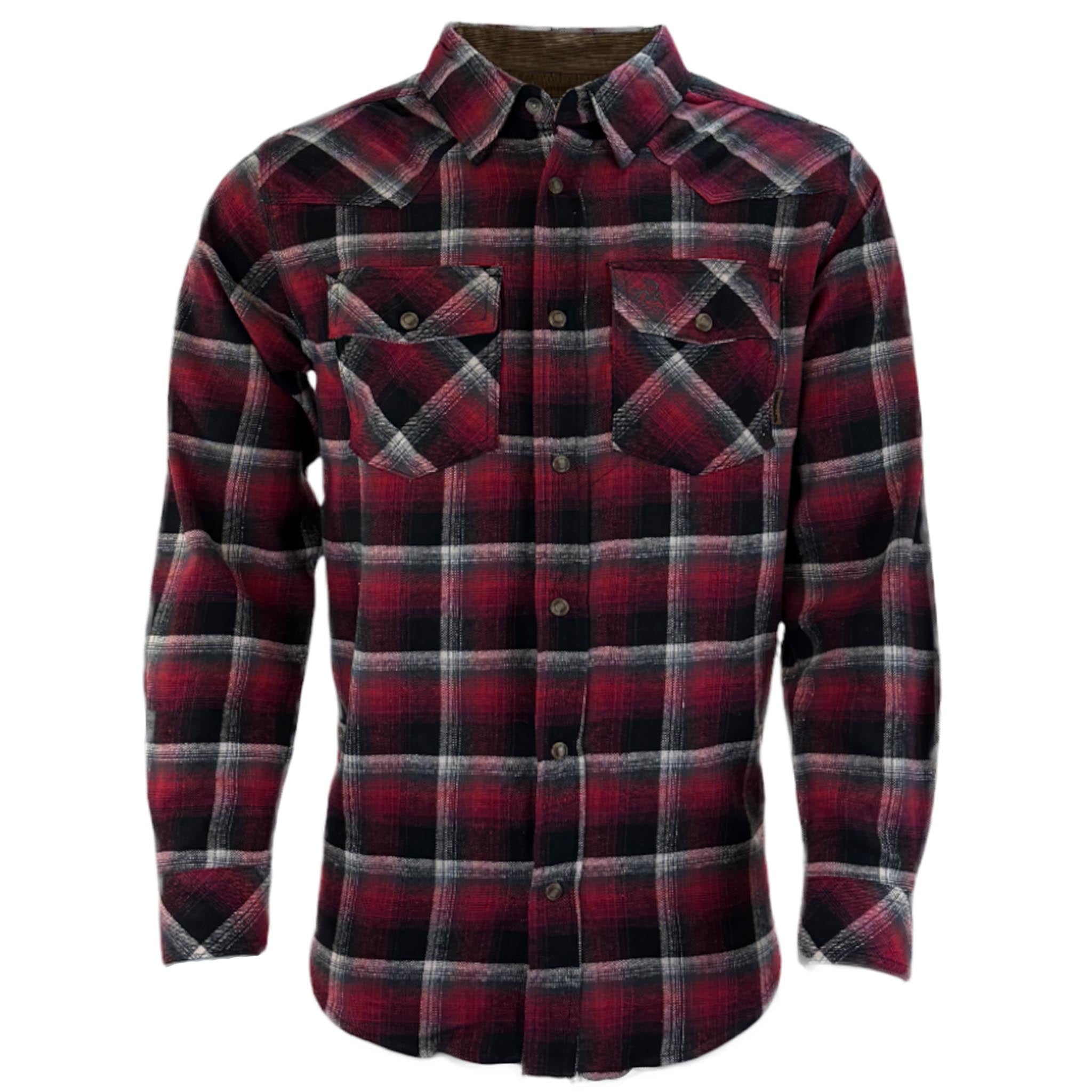 Men's Lumberjack Flannel Shirt – 100% Cotton with Corduroy Detail