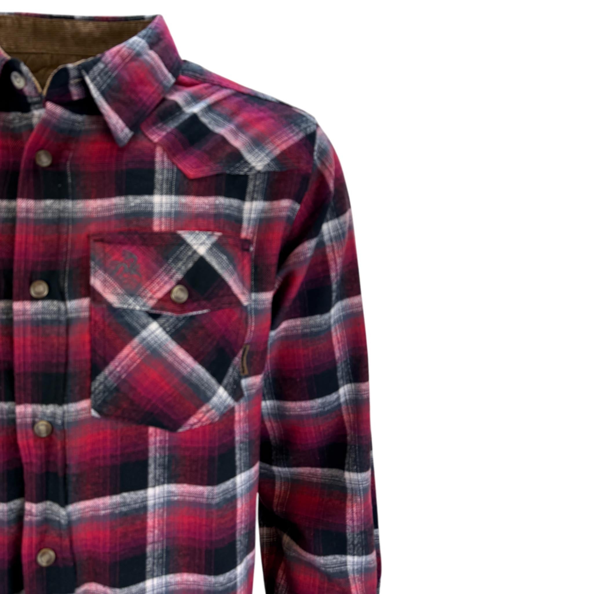 Men's Lumberjack Flannel Shirt – 100% Cotton with Corduroy Detail
