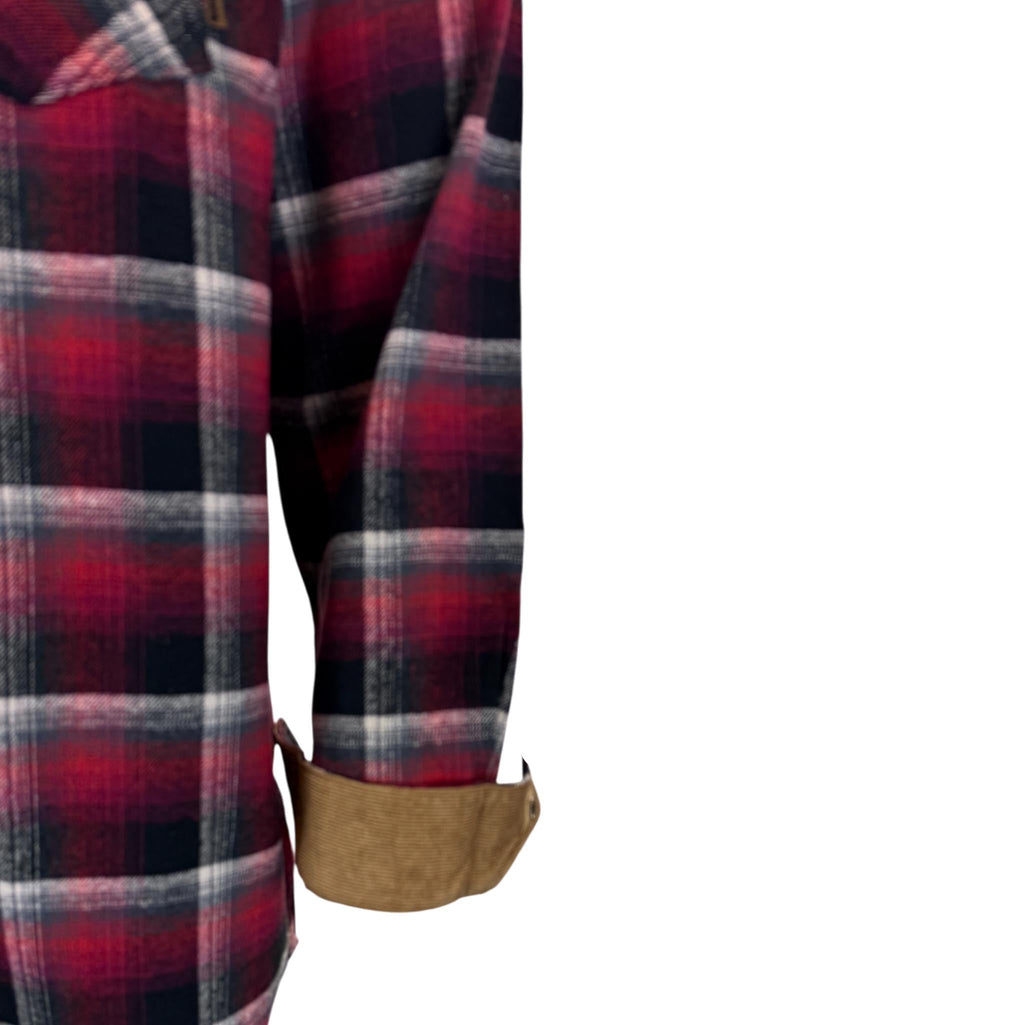 Men's Lumberjack Flannel Shirt – 100% Cotton with Corduroy Detail