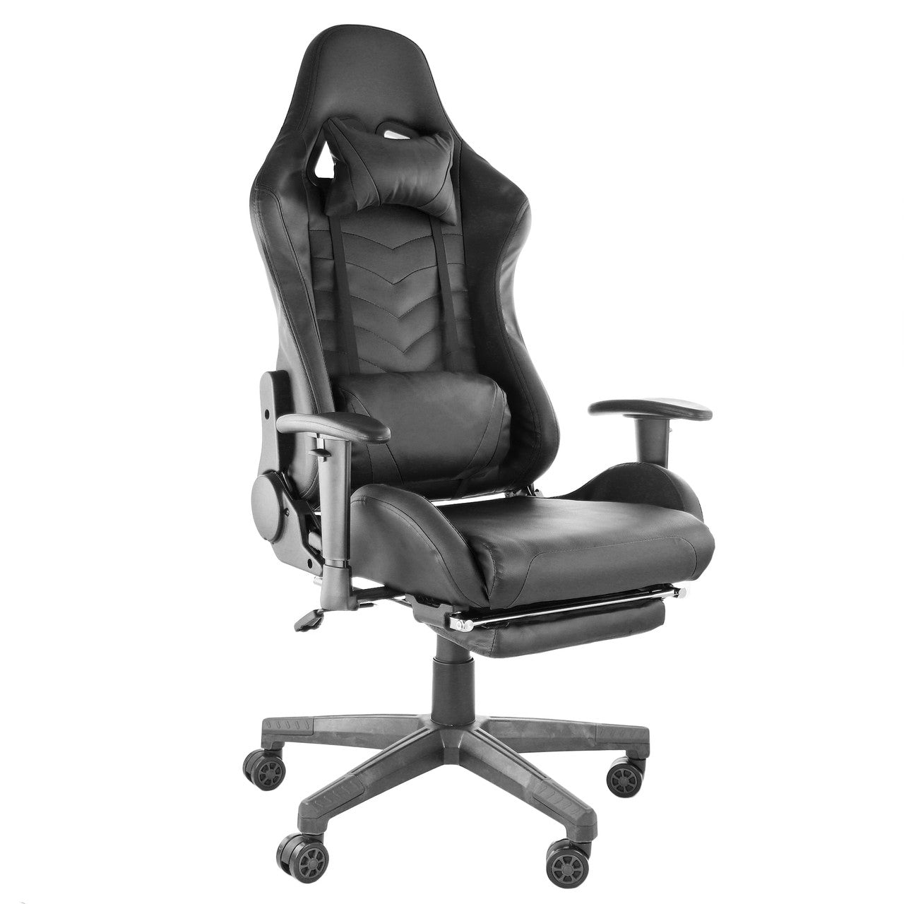 GameFitz Gaming Chair – Ergonomic Black with Footrest & Lumbar Support