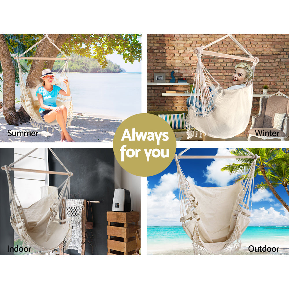 NNEDSZ  Hammock Swing Chair - Cream