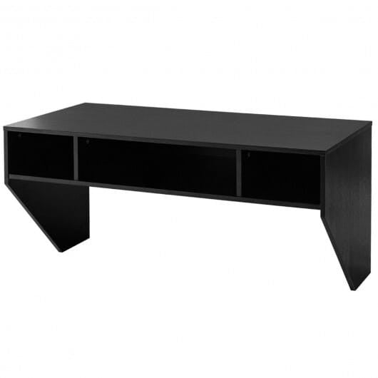 Wall-Mounted Floating Computer Desk with Storage - White