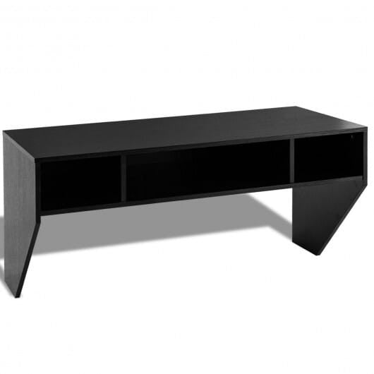 Wall-Mounted Floating Computer Desk with Storage - White