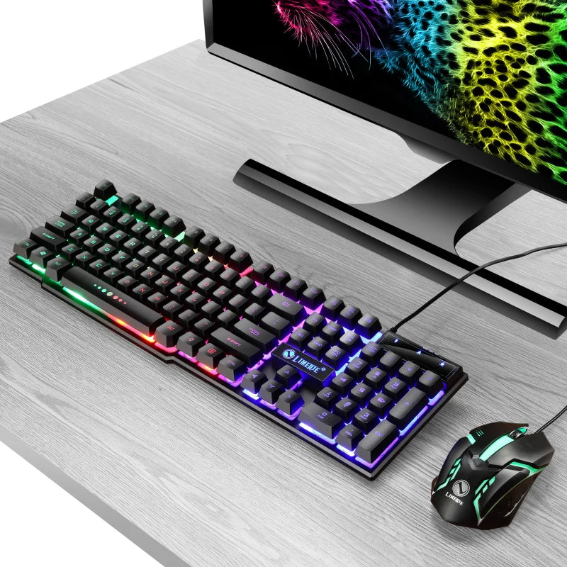 RGB Gaming Keyboard & Mouse Set – Wired USB Backlit Combo