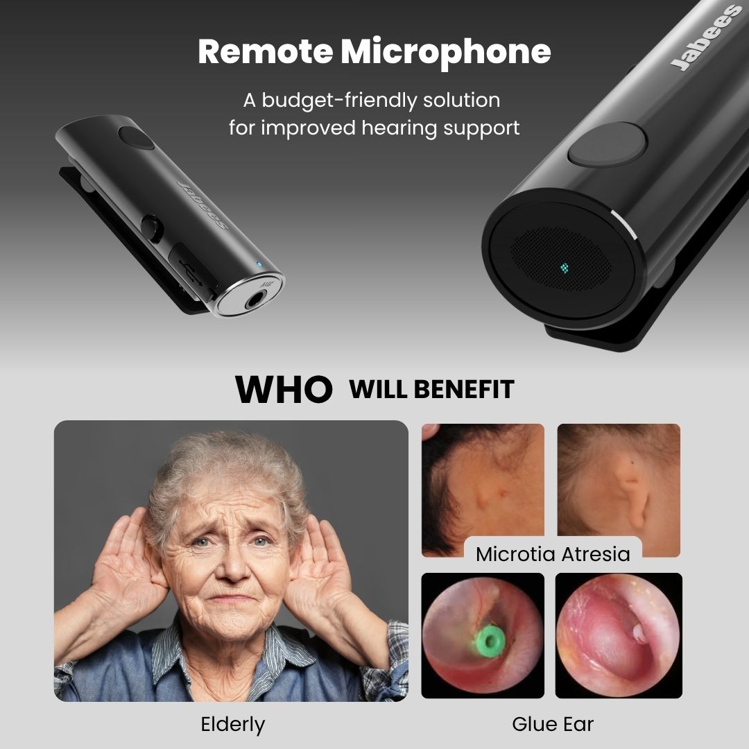 HearLink 3-in-1 Bluetooth Microphone Transmitter | BAHA Alternative for Hard of Hearing