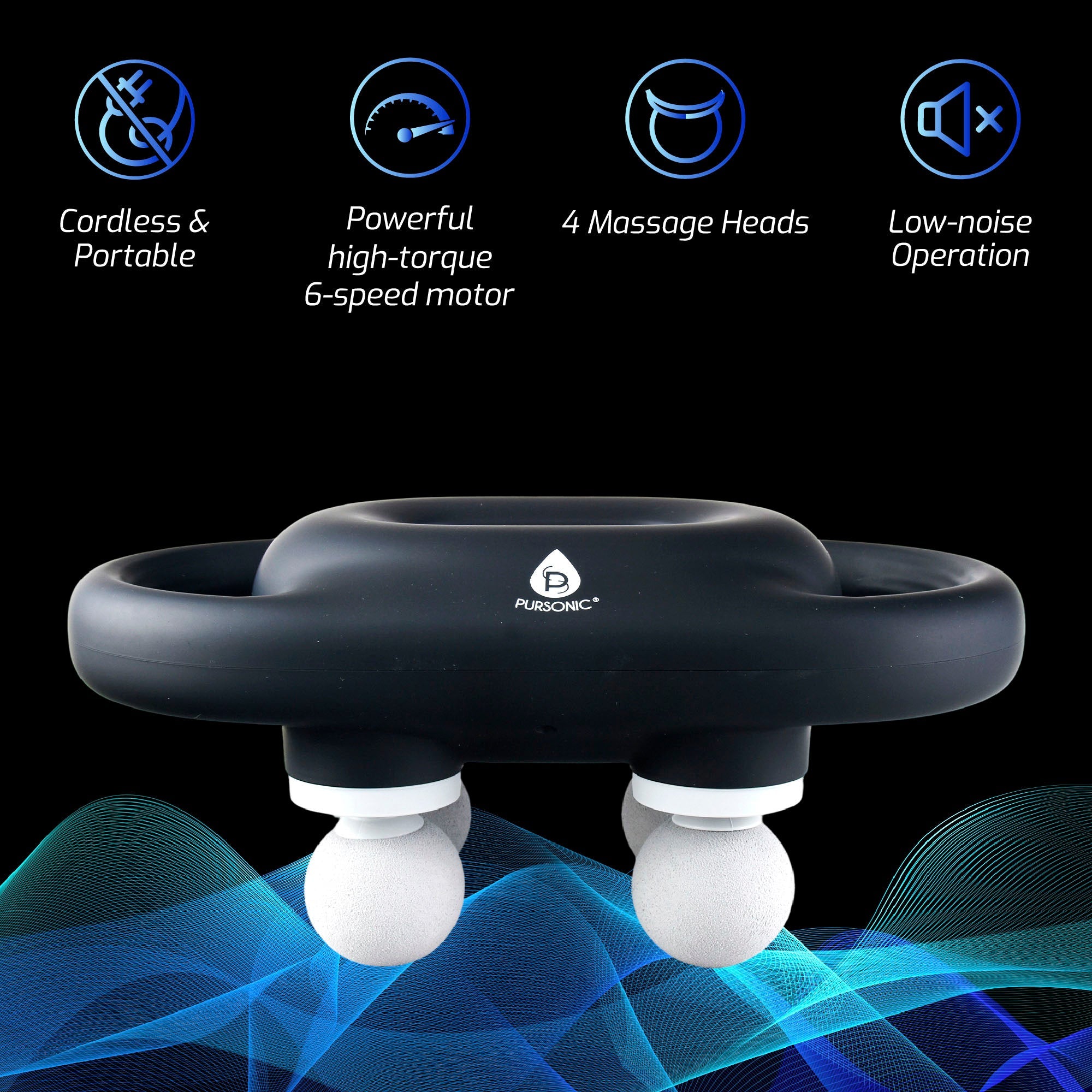 Pursonic Massage Gun & Handheld Massager Bundle – 9-Speed Deep Tissue Recovery